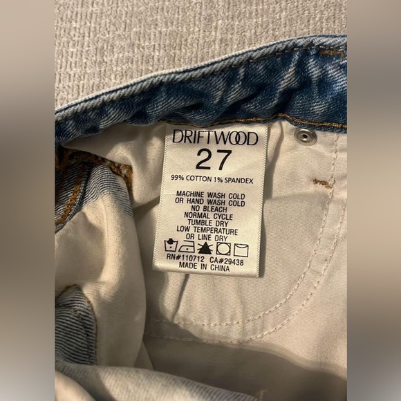 Driftwood Free People Denim Floral Embroidered Cutoff Shorts - Picture 3 of 4